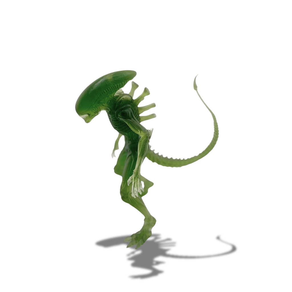 6 Inch Alien Xenomorph Figure Translucent Green Collectible Display Statue Sci-Fi Monster Decor