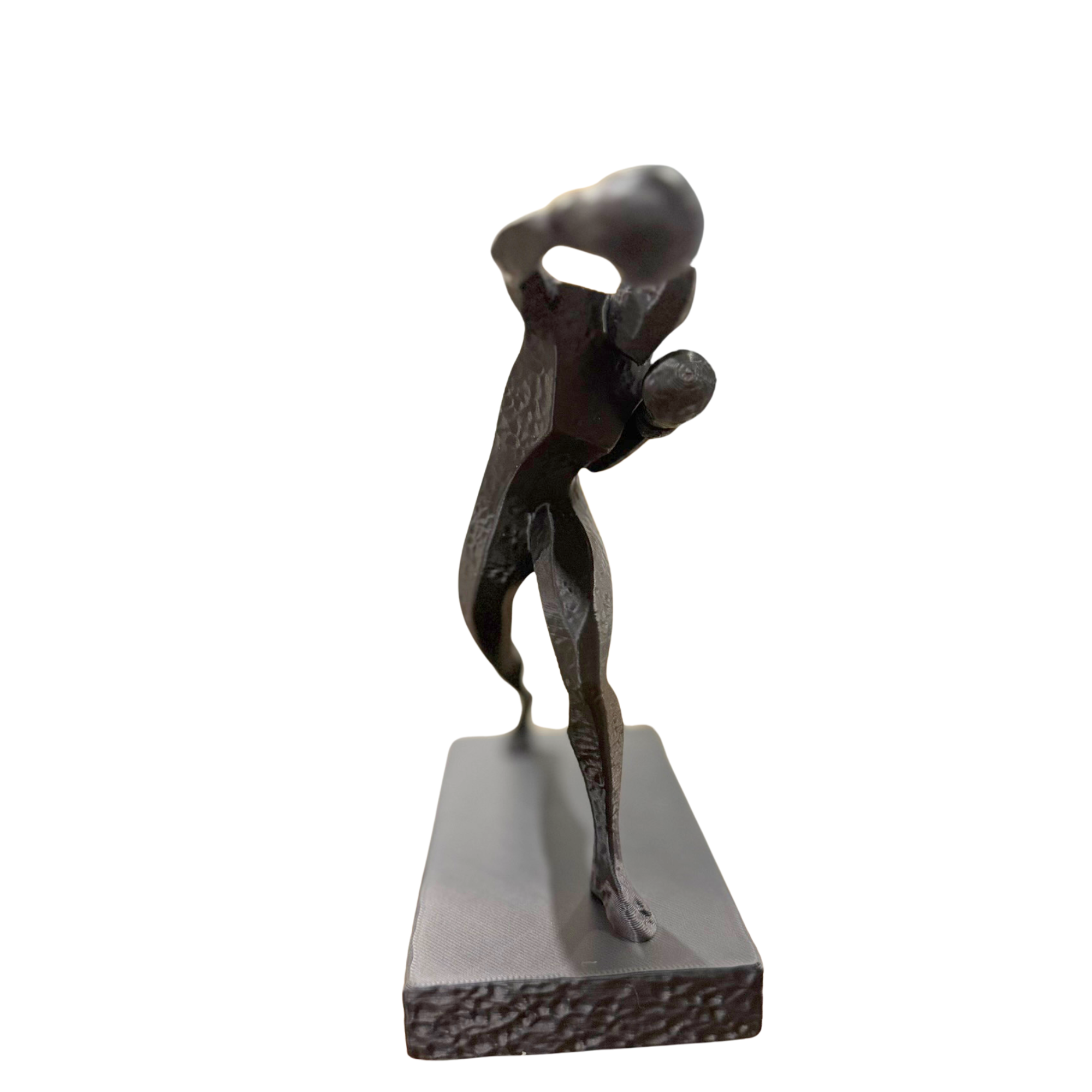 BuildInk™ Abstract Boxer Figurine, Modern Boxing Sculpture for Home and Office Decor, 3D Printed Tabletop Display Statue, Black
