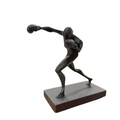 BuildInk™ Abstract Boxer Figurine, Modern Boxing Sculpture for Home and Office Decor, 3D Printed Tabletop Display Statue, Black