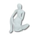 BuildInk™ Abstract Seated Woman Sculpture | Modern Minimalist Decor | PLA | White/Bone Finish | 6.5"