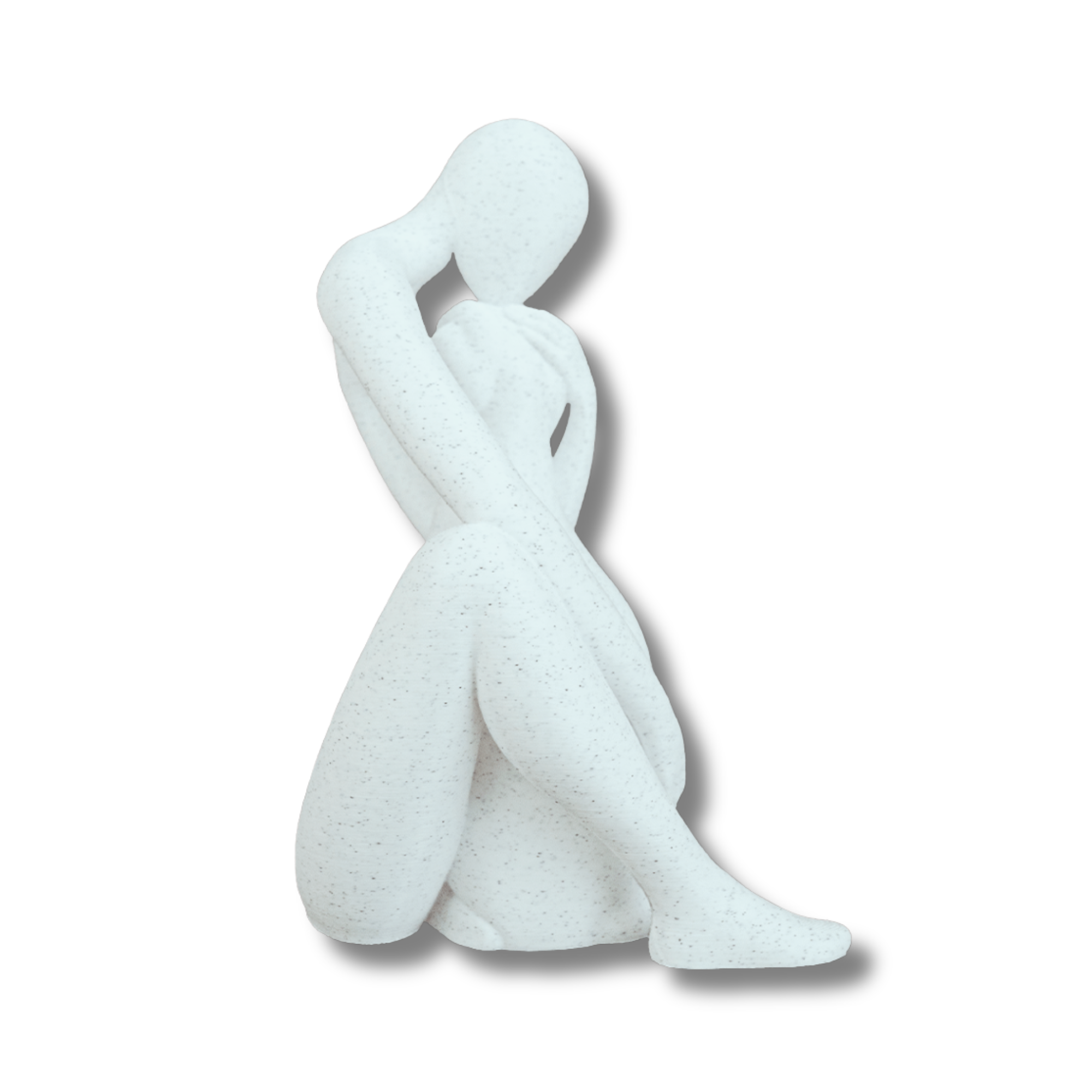 BuildInk™ Abstract Seated Woman Sculpture | Modern Minimalist Decor | PLA | White/Bone Finish | 6.5"