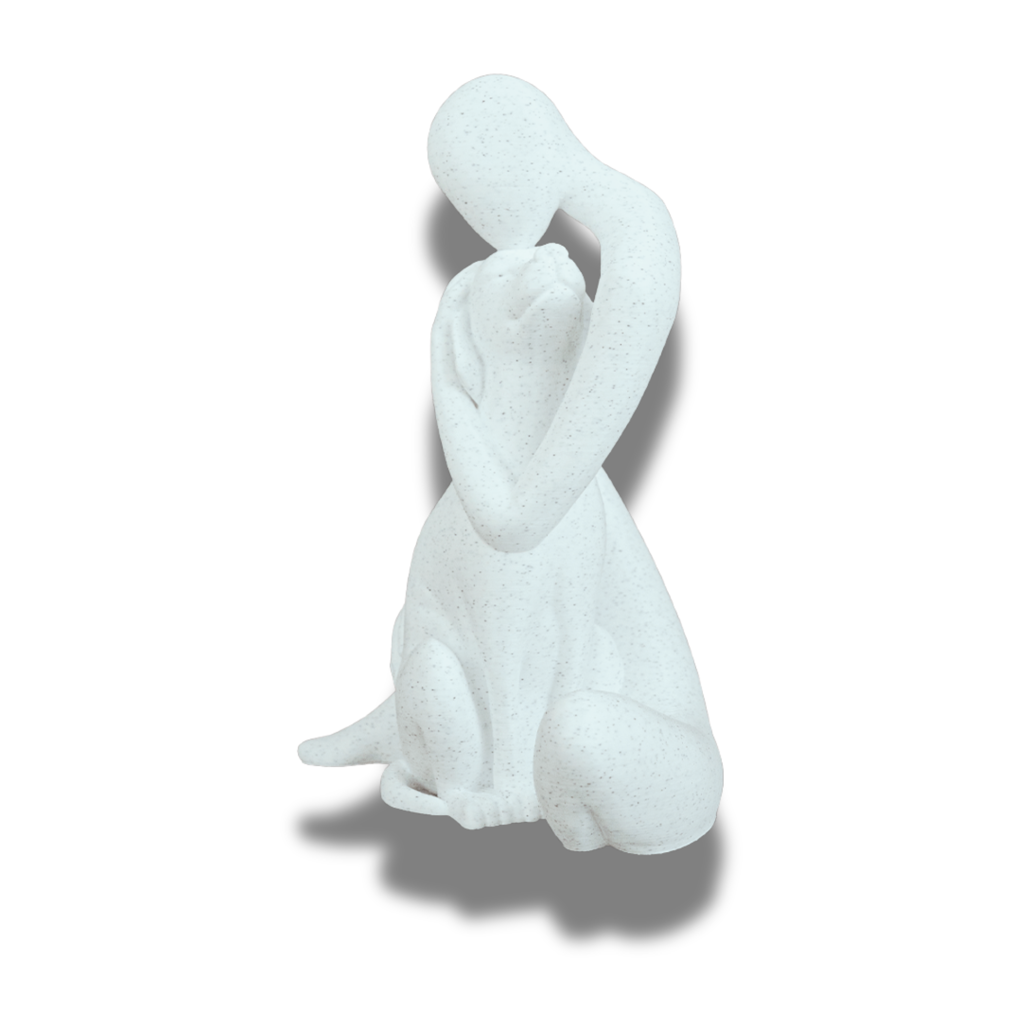 BuildInk™ Abstract Seated Woman Sculpture | Modern Minimalist Decor | PLA | White/Bone Finish | 6.5"
