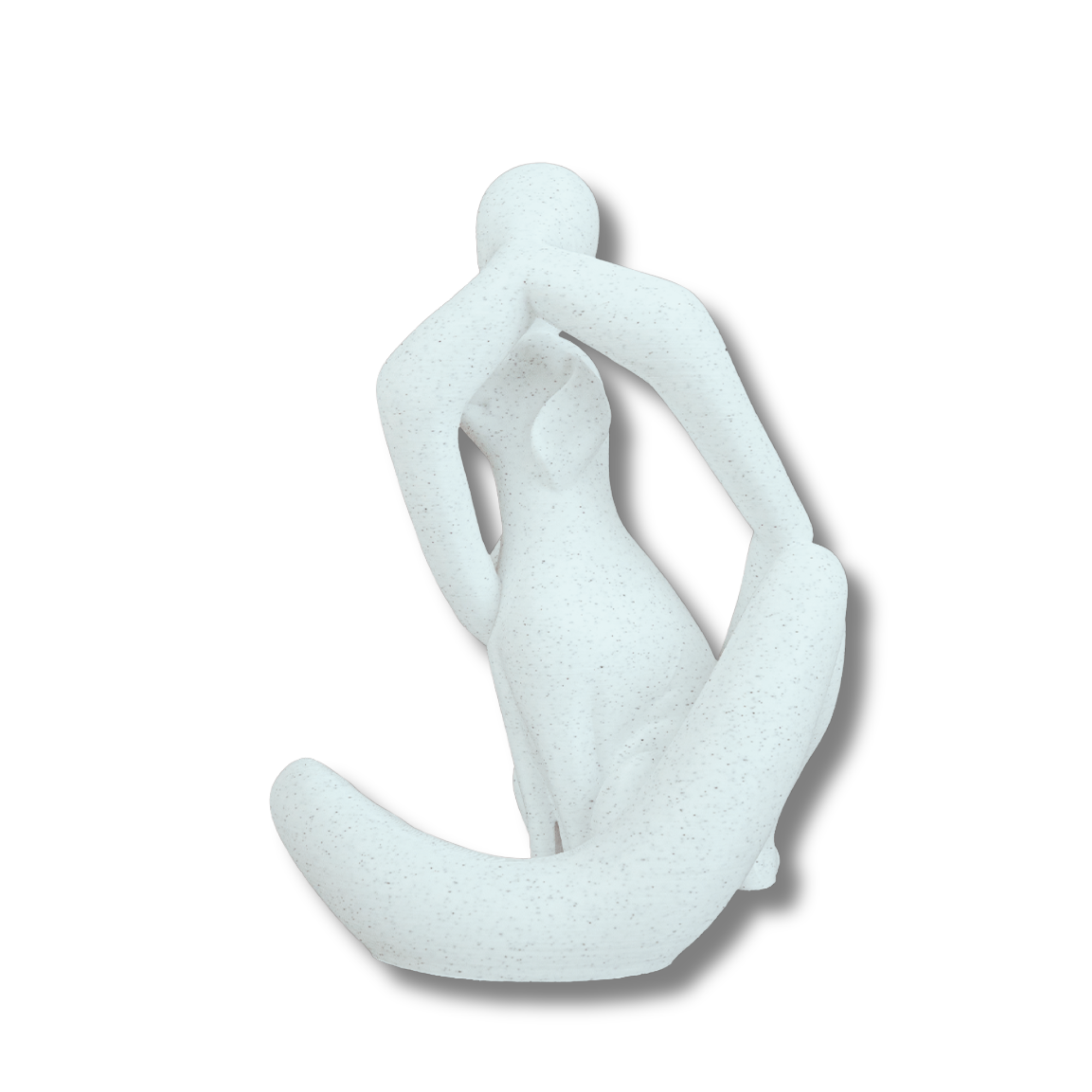 BuildInk™ Abstract Seated Woman Sculpture | Modern Minimalist Decor | PLA | White/Bone Finish | 6.5"