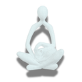BuildInk™ Abstract Woman with Cat Sculpture | Modern Minimalist Home Decor | PLA | White/Bone Finish | 6.5