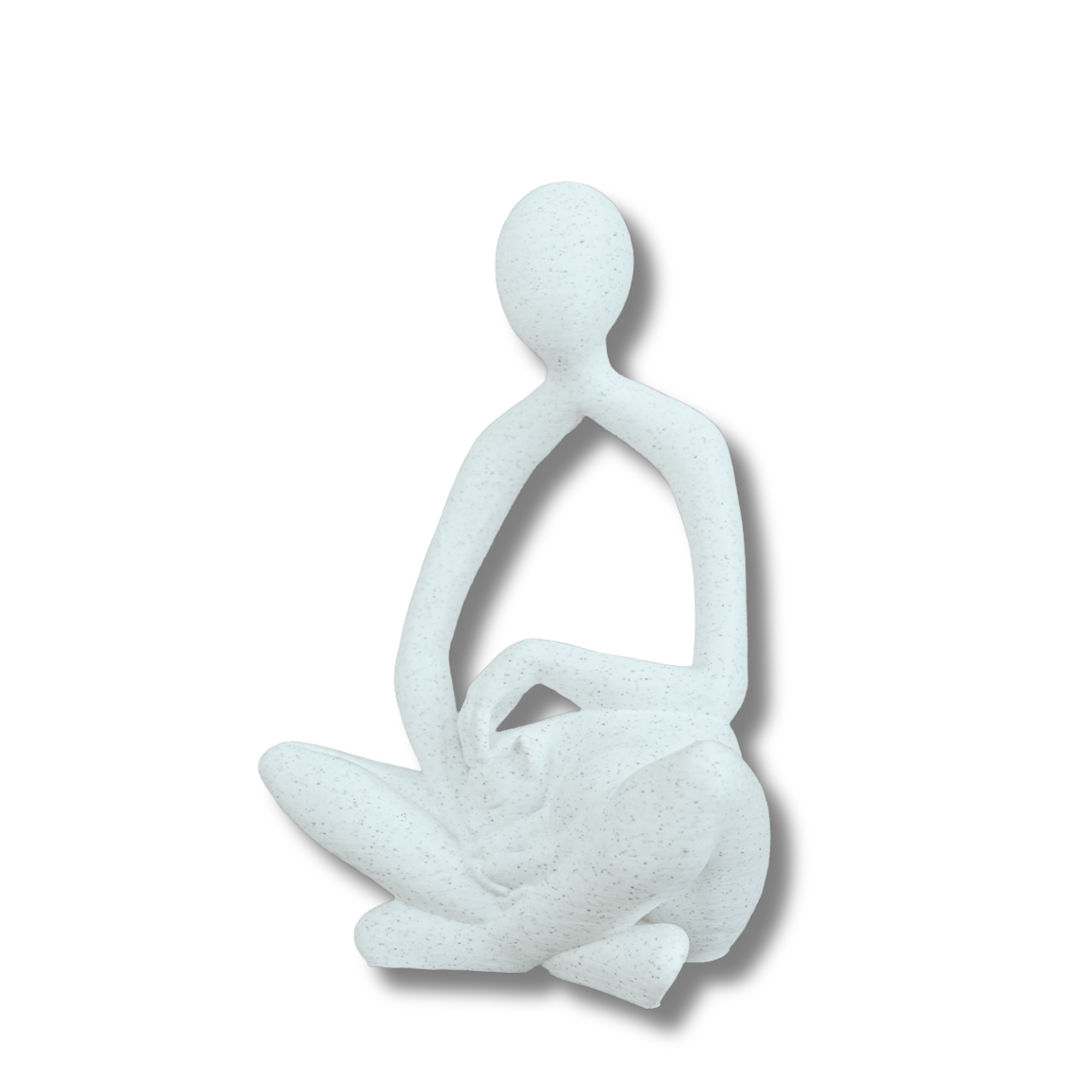BuildInk™ Abstract Woman with Cat Sculpture | Modern Minimalist Home Decor | PLA | White/Bone Finish | 6.5