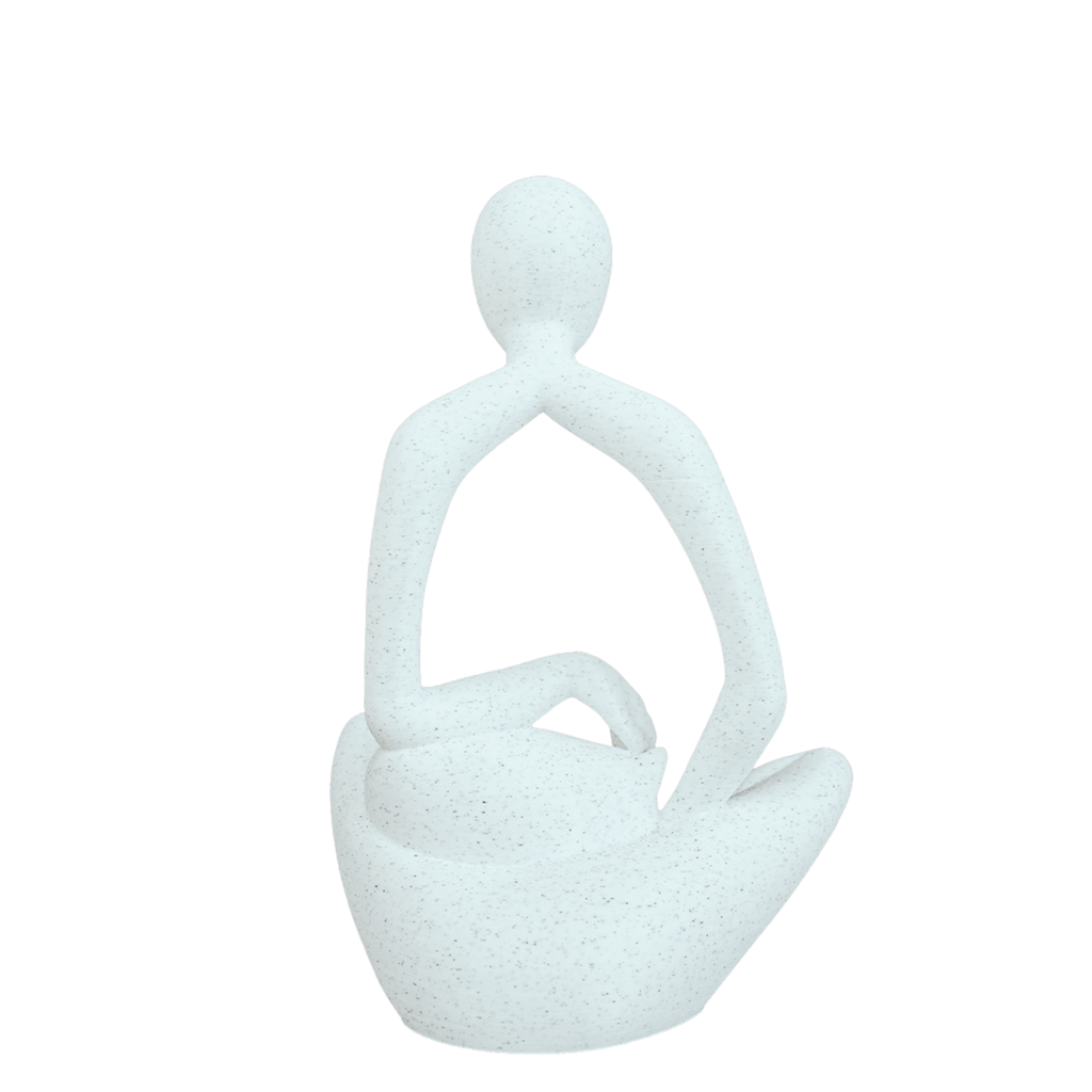 BuildInk™ Abstract Woman with Cat Sculpture | Modern Minimalist Home Decor | PLA | White/Bone Finish | 6.5