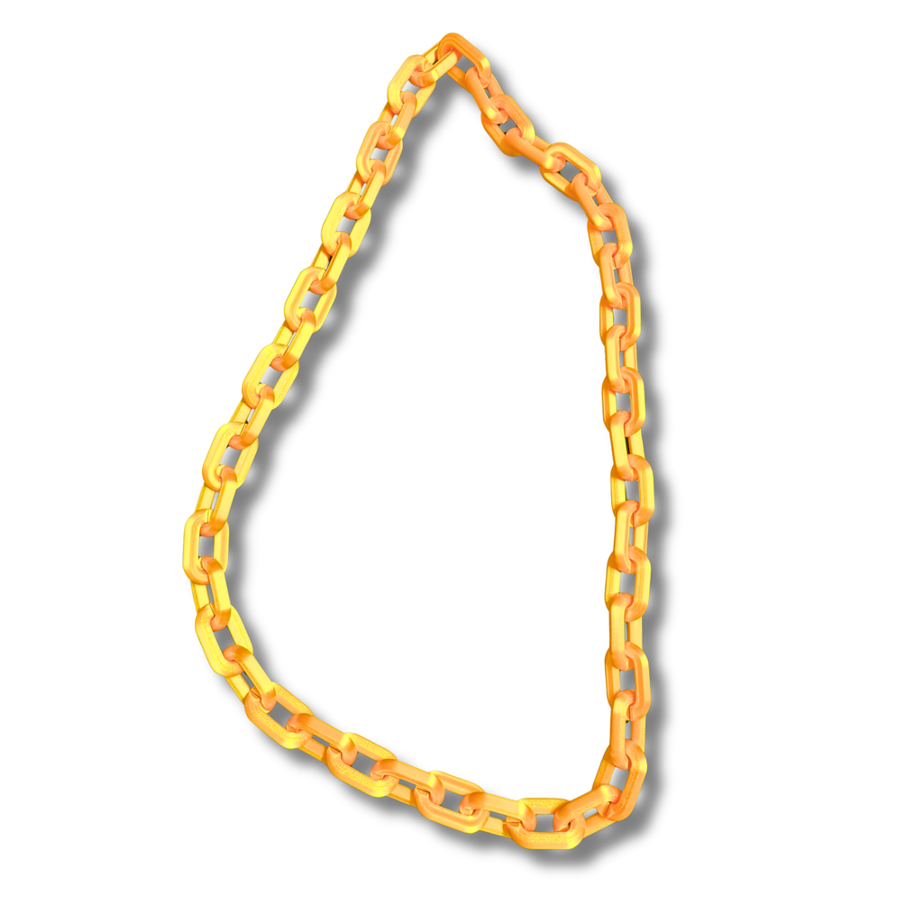 3D Printed Chunky Chain Necklace Gold Silver Custom Size Hip Hop Costume Chain