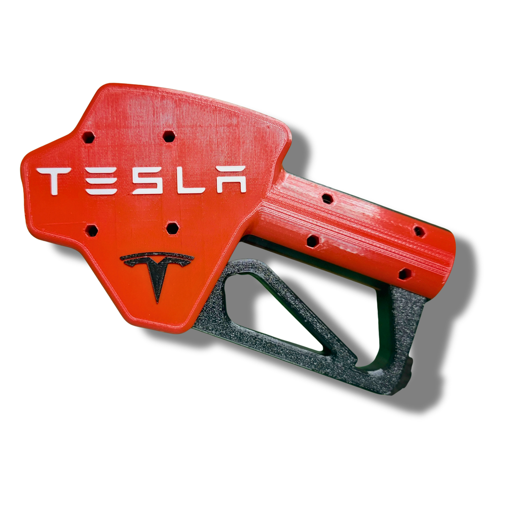 Tesla EV Charger Gas Pump Handle Cover 3D Printed PETG Red Black Accessory