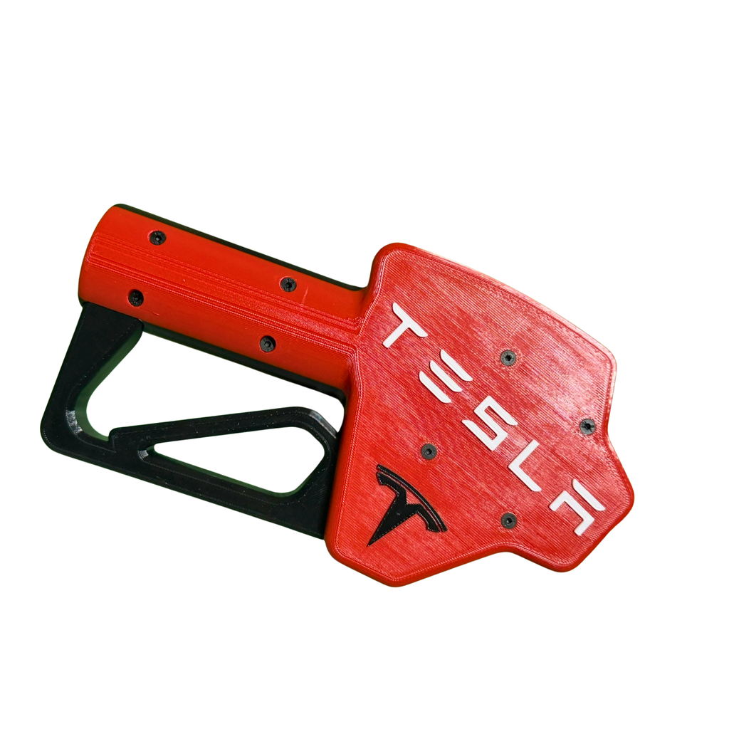 Tesla EV Charger Gas Pump Handle Cover 3D Printed PETG Red Black Accessory