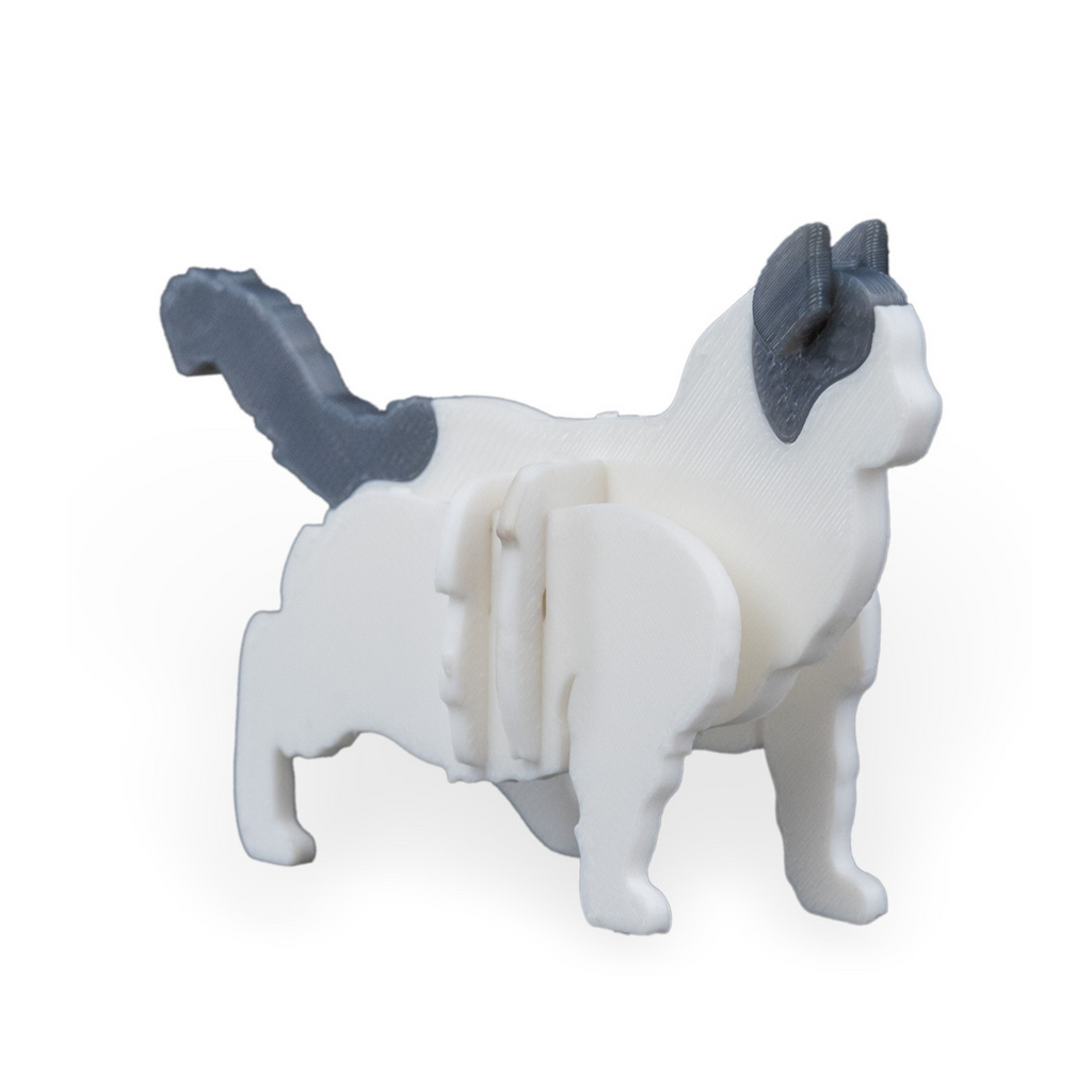 3D Printed Cat Kit - Set of 2 - Articulated PLA Model - DIY Puzzle & Unique Desk Decor