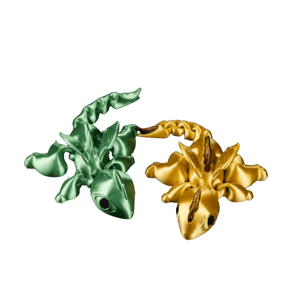 2 Pack Articulating Mystery Baby Dragon | 3D Printed Flexible Fidget Toy