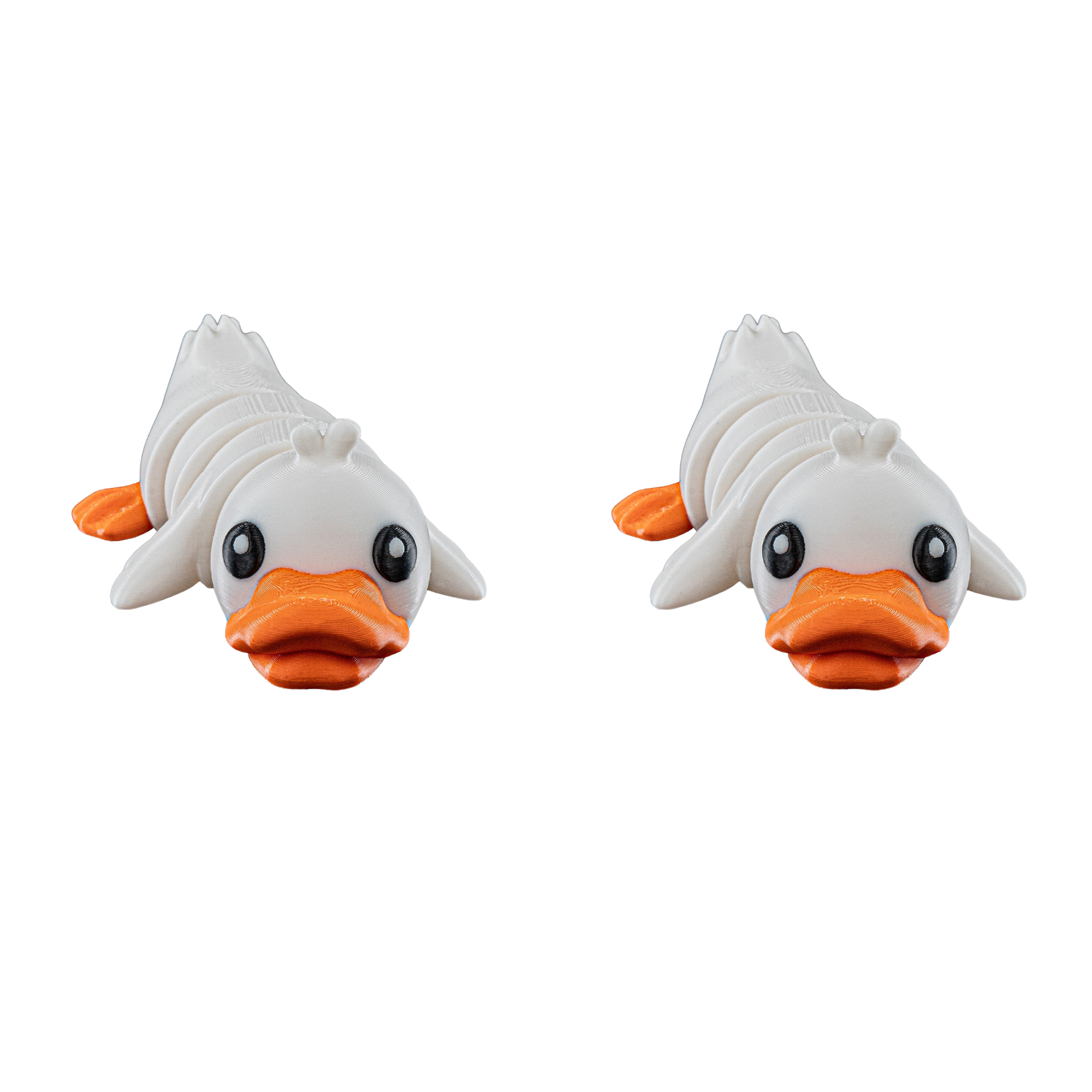 3D Printed Duck Keychain - Set of 2 - Articulated PLA Model - Cute and Collectible