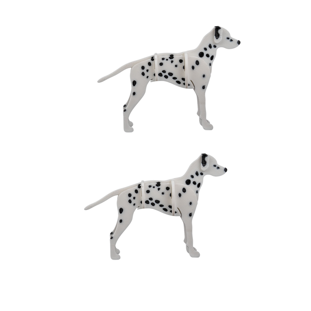 3D Printed Dalmatian Kit - Set of 2 - Articulated PLA Model - DIY Puzzle & Unique Desk Decor
