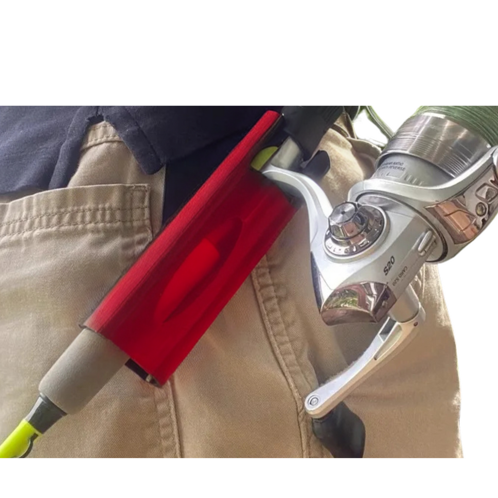 Belt Clip Fishing Rod Holder - 3D Printed PETG Red