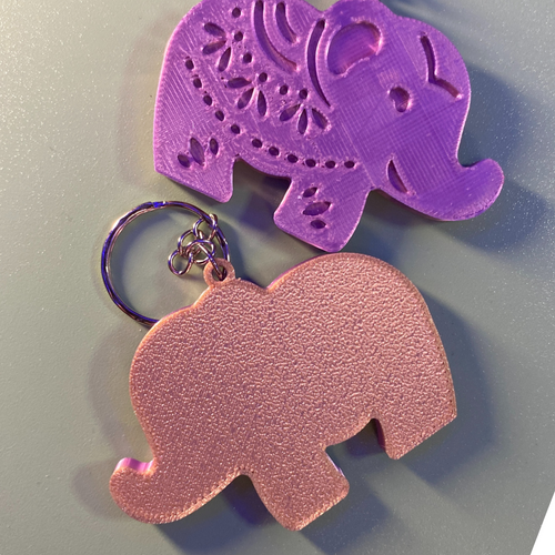 3D Printed Elephant Keychains (Set of 2) - Decorative and Unique Design