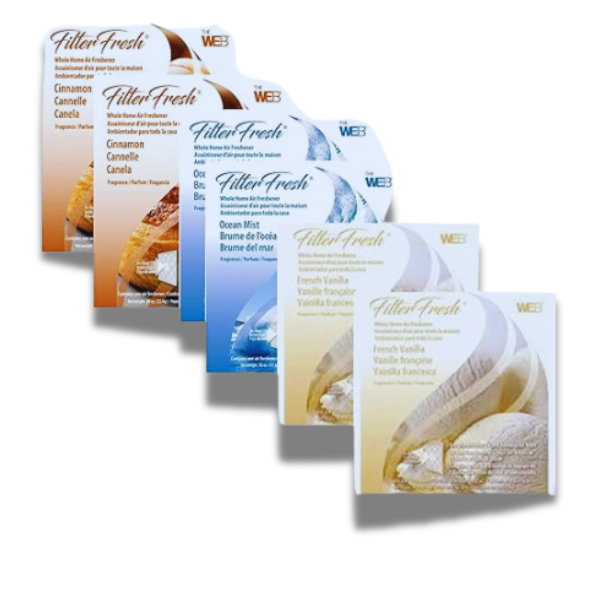 Web Fresh Trio Scent Pack: Vanilla, Ocean Mist, Cinnamon (6-Pack)
