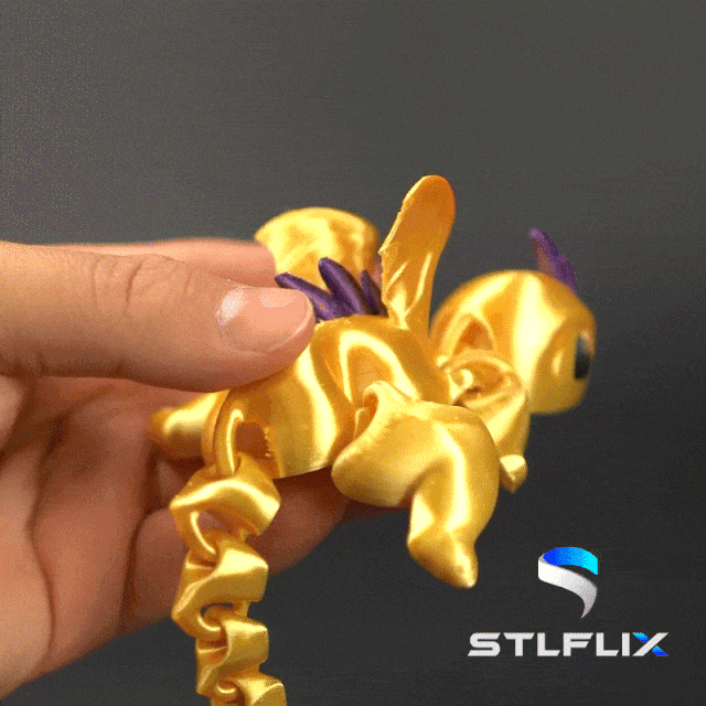 2 Pack Articulating Mystery Baby Dragon | 3D Printed Flexible Fidget Toy