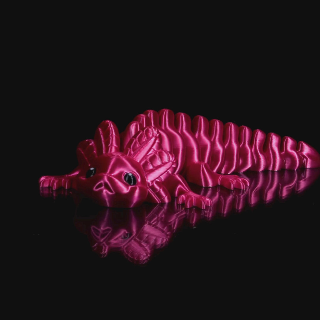 Articulated Axolotl 3D Printed Figure - Set of 2 - Flexible & Collectible Toy - Handmade Gift