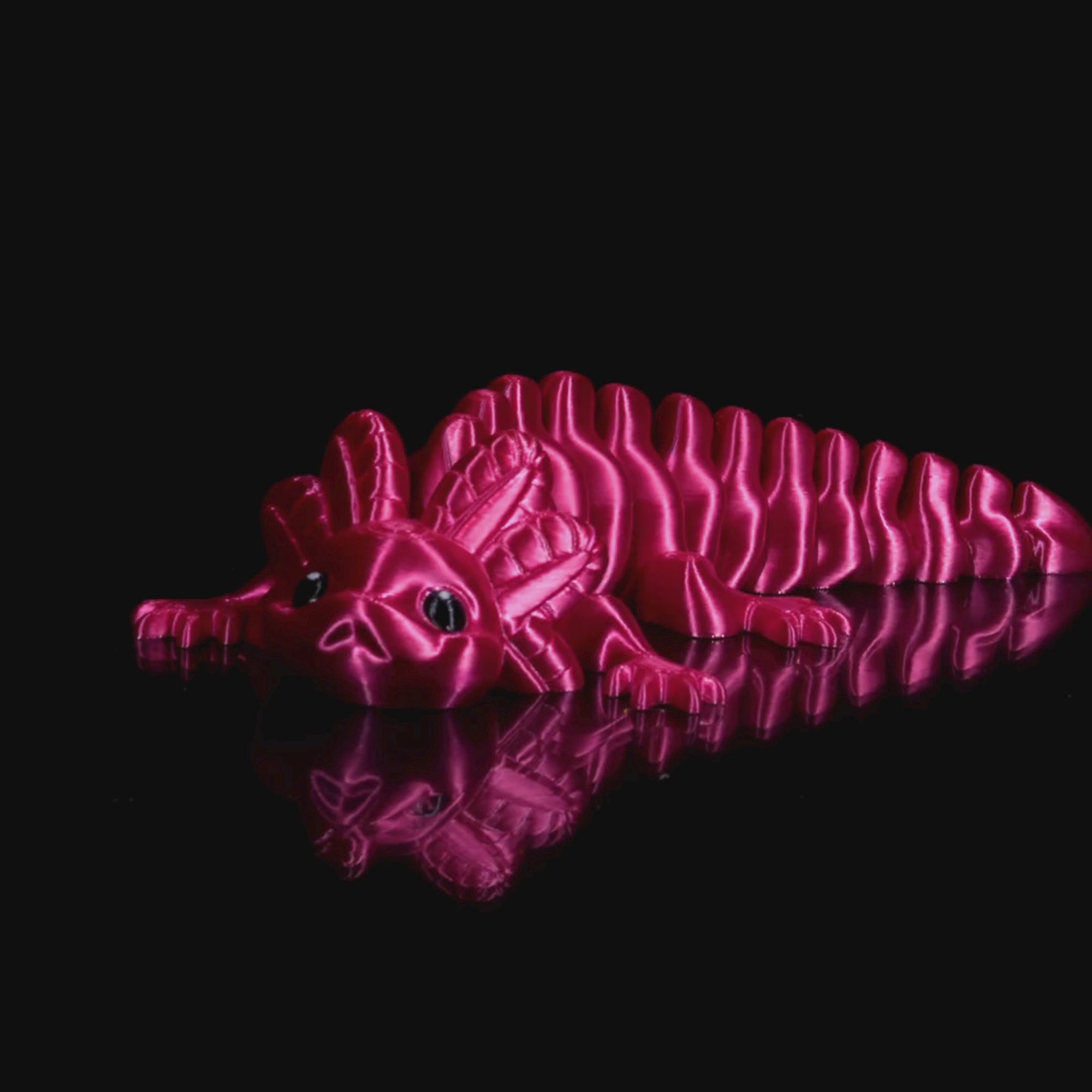 Articulated Axolotl 3D Printed Figure - Set of 2 - Flexible & Collectible Toy - Handmade Gift