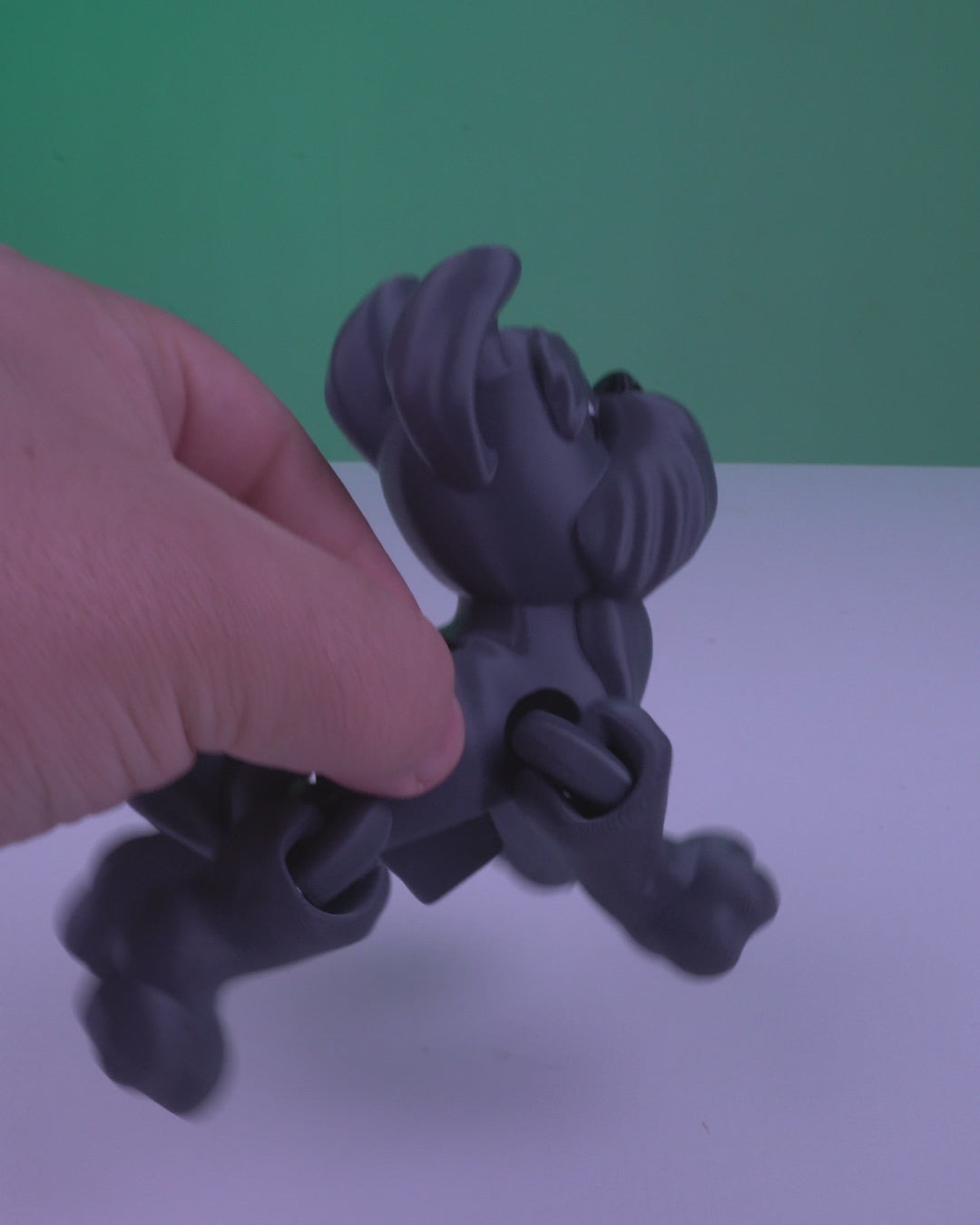 Articulated 3D Printed Puppy Dog Figure – Flexible Desk Toy – 8 cm – Gray