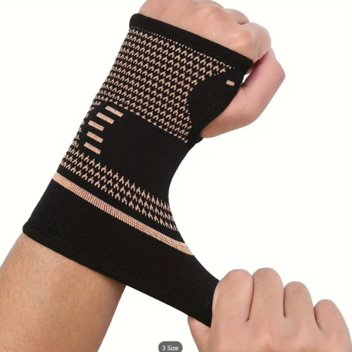Copper Wrist Compression Sleeves, Comfortable and Breathable for Arthritis, Tendonitis, Sprains, Workout, Carpal Tunnel, Wrist Support for Women and Men (Pair)