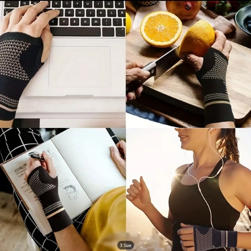 Copper Wrist Compression Sleeves, Comfortable and Breathable for Arthritis, Tendonitis, Sprains, Workout, Carpal Tunnel, Wrist Support for Women and Men (Pair)